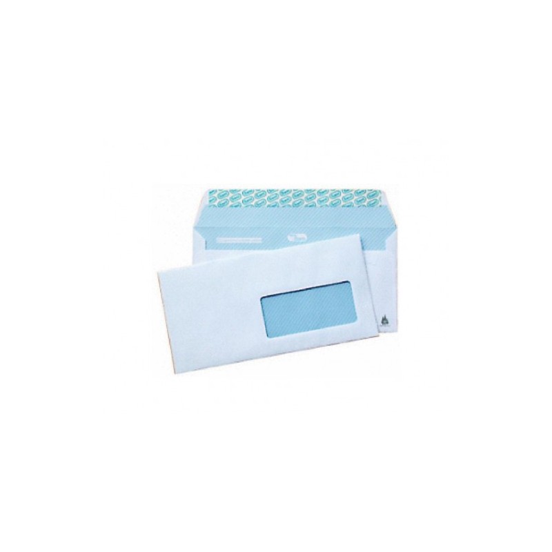 CAJA 500 SOBRES DIN DL (110X220) OFFSET BLANCO 90 GRS. VENTANA DERECHA 45X100  B.20 D.20 OPENSAM AUTOADHESIVO CON TIRA DE SILICONA SAM 247643