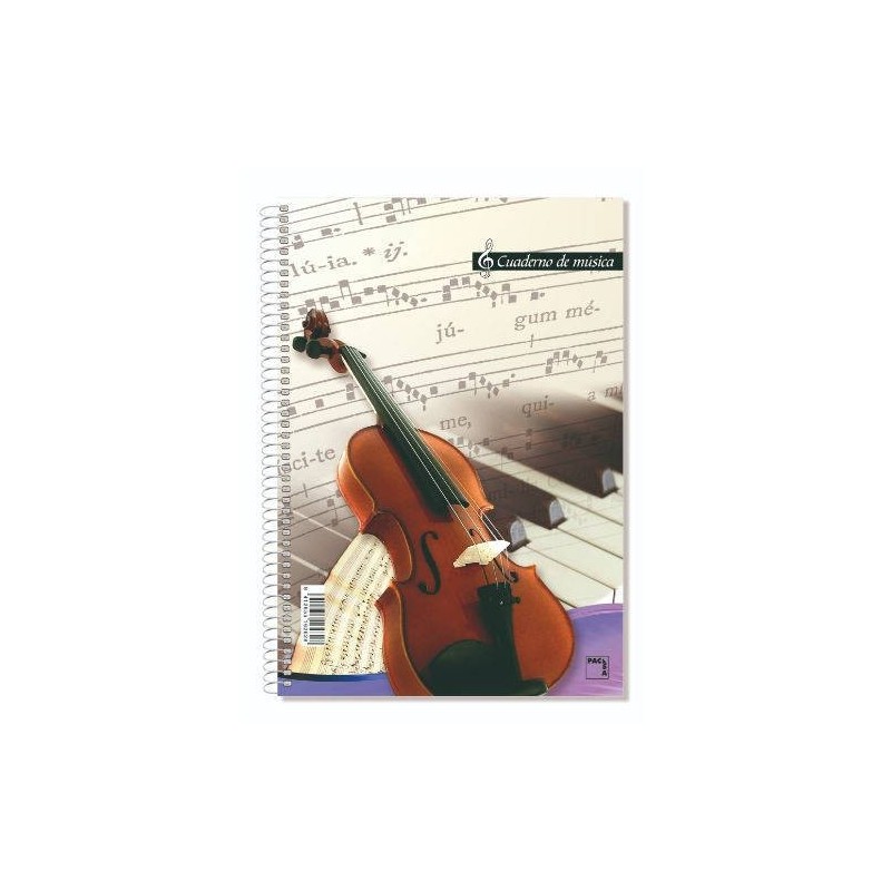 CUADERNO BLOCKS DE MUSICA 80 GRS. FOLIO (215X310MM.) 20 HOJAS 16 PENTAGRAMAS PACSA 18805