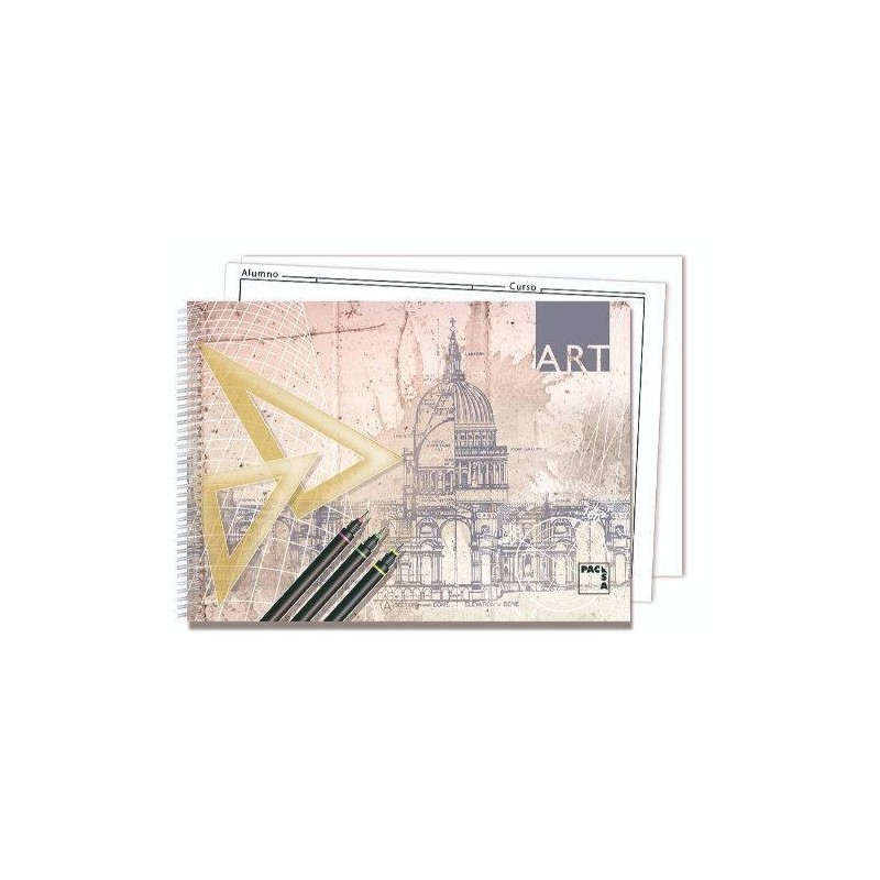 CUADERNO BLOCKS  DIBUJO ART 140 GRS. FOLIO PROLONGADO 20 HOJAS 2 TALADROS LISO CON RECUADRO PACSA 18848