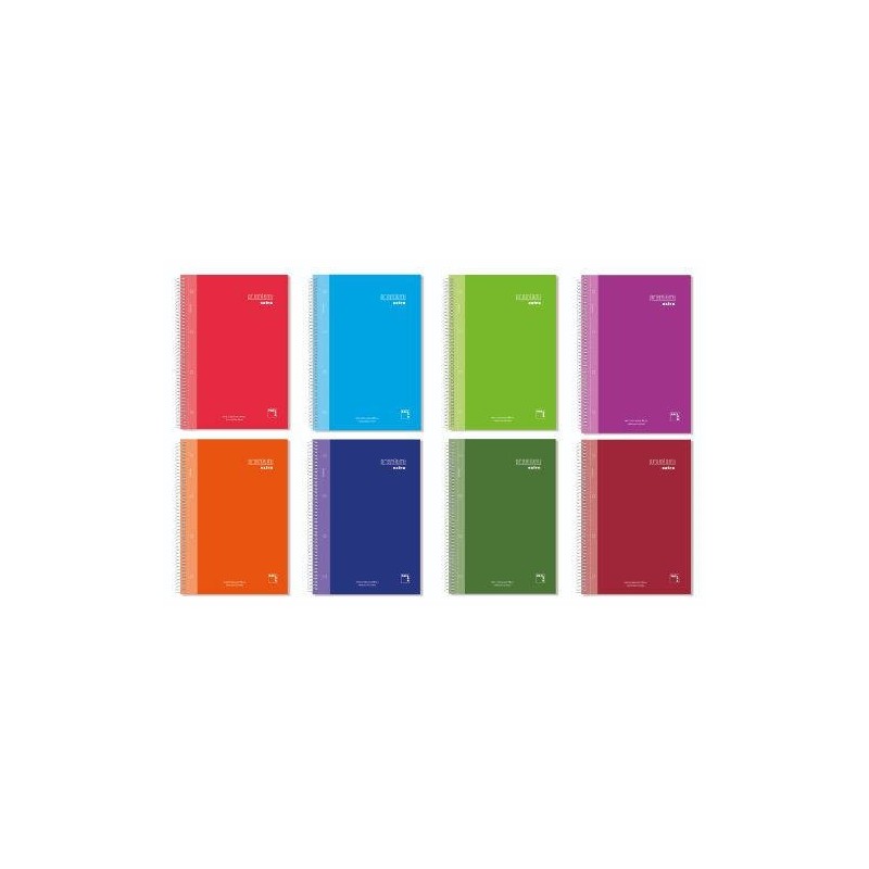 CUADERNO SERIE PREMIUM EXTRA TAPA EXTRA DURA 90 GRS. A-4 (210X297MM.) MICROPERFORADO 120 HOJAS CUADRÍCULA 5X5 + GRECA SURTIDO PACSA 16481