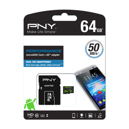 PNY Performance memoria flash 64 GB MicroSDXC UHS-I Clase 10