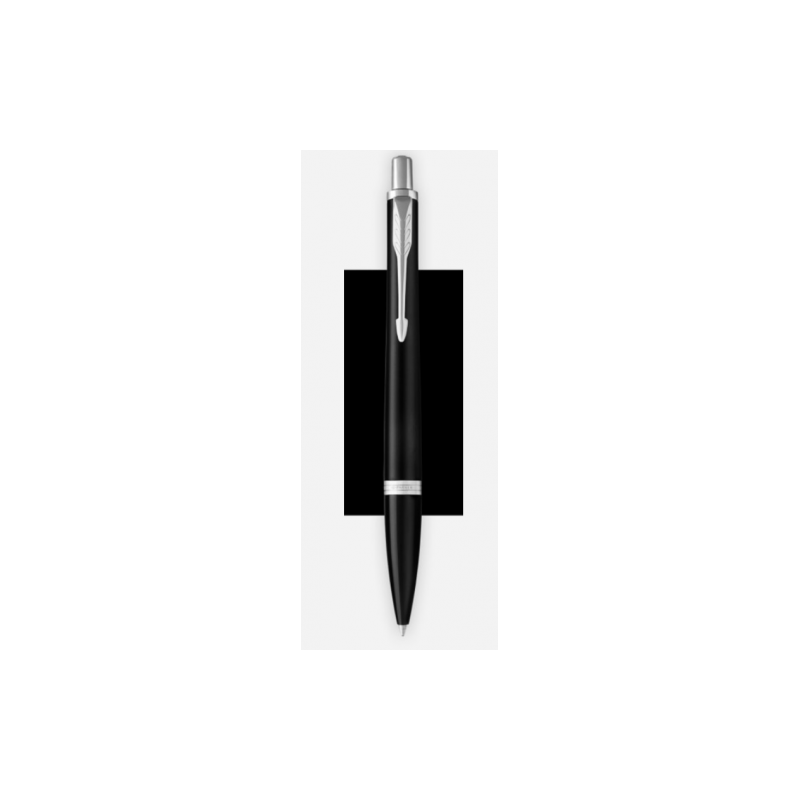 BOLÍGRAFO RETRÁCTIL URBAN DE CROMO NEGRO LACADO CON RIBETE CROMADO PUNTO MEDIO TINTA NEGRA PARKER 1931575