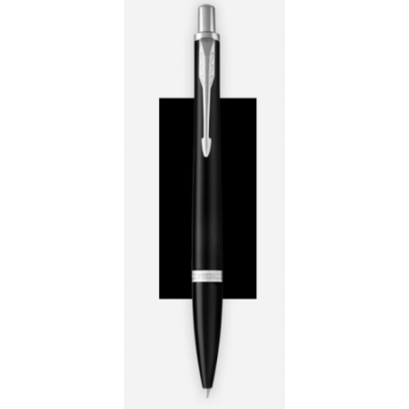 BOLÍGRAFO RETRÁCTIL URBAN DE CROMO NEGRO LACADO CON RIBETE CROMADO PUNTO MEDIO TINTA NEGRA PARKER 1931575