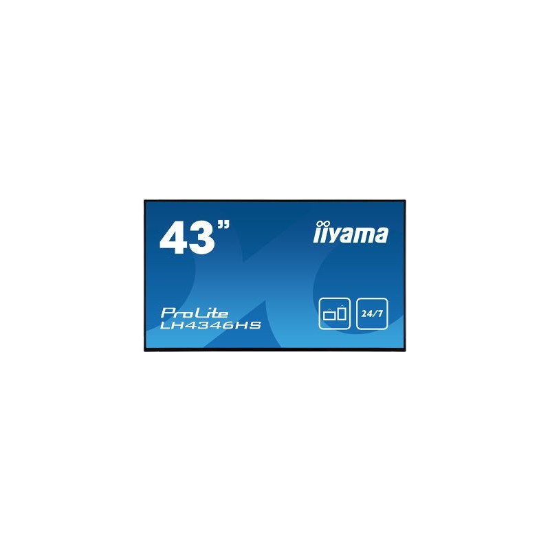 iiyama LH4346HS-B1 pantalla de señalización 108 cm (42.5") LED Full HD Pantalla plana para señalización digital Negro Android