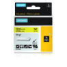 CINTA ROTULADORA RHINOPRO VINILO 12MMX5.5M NEGRO/AMARILLO DYMO 18432