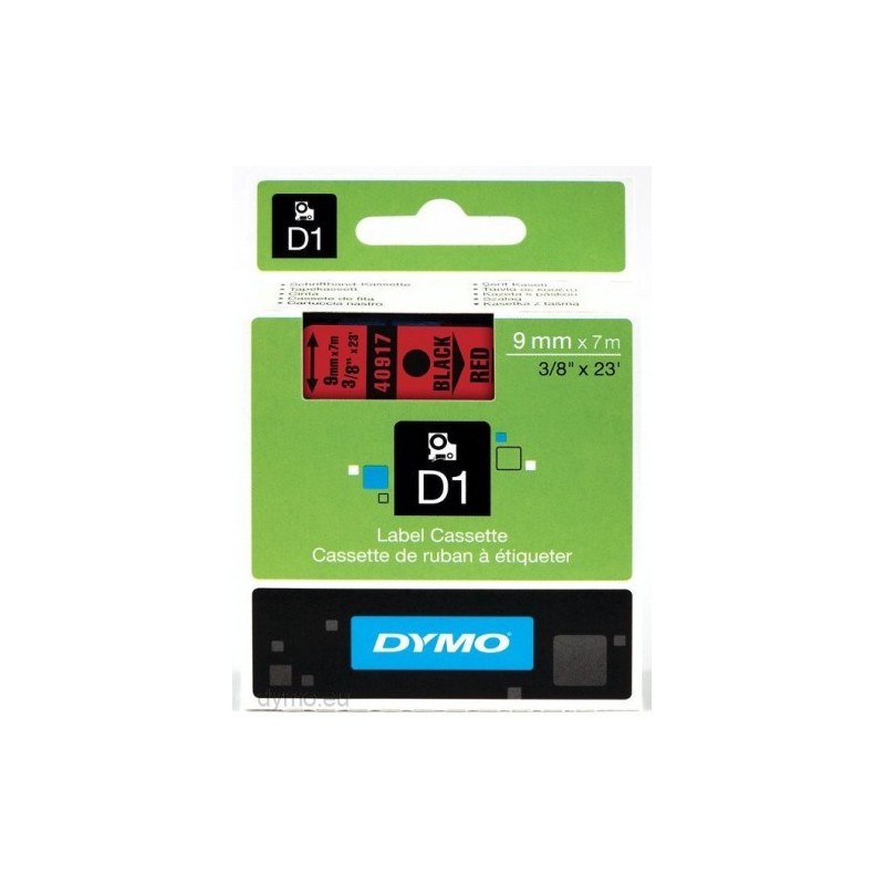 CINTA ROTULADORA D1 9MMX7M NEGRO/ROJO DYMO S0720720
