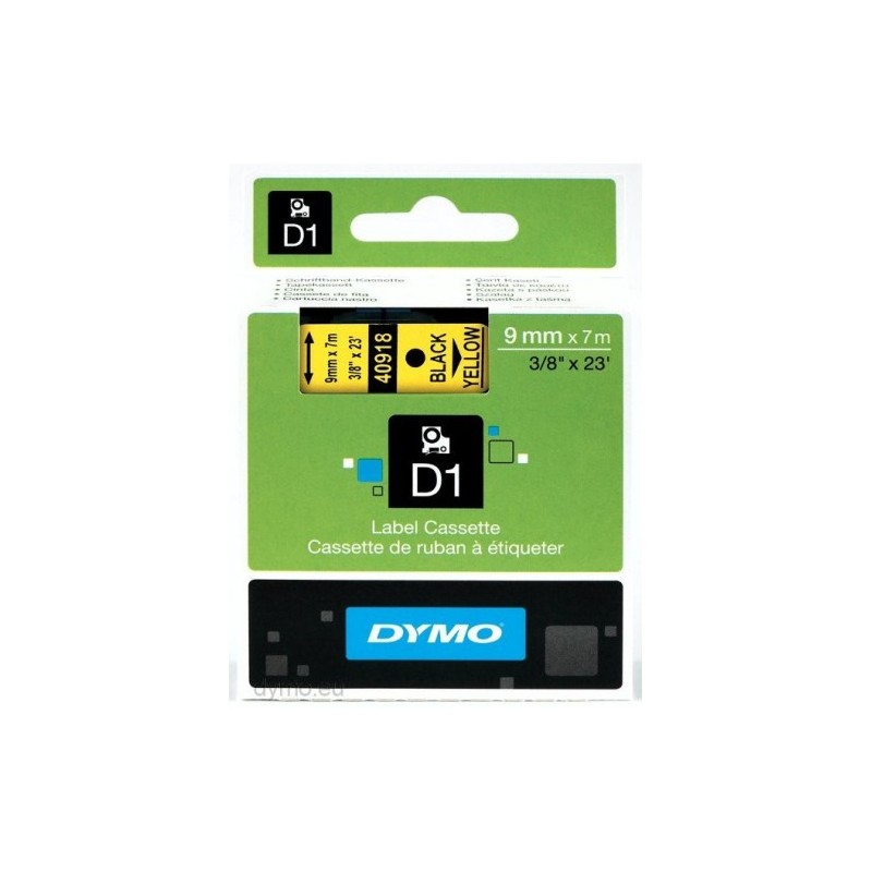 CINTA ROTULADORA D1 9MMX7M NEGRO/AMARILLO DYMO S0720730