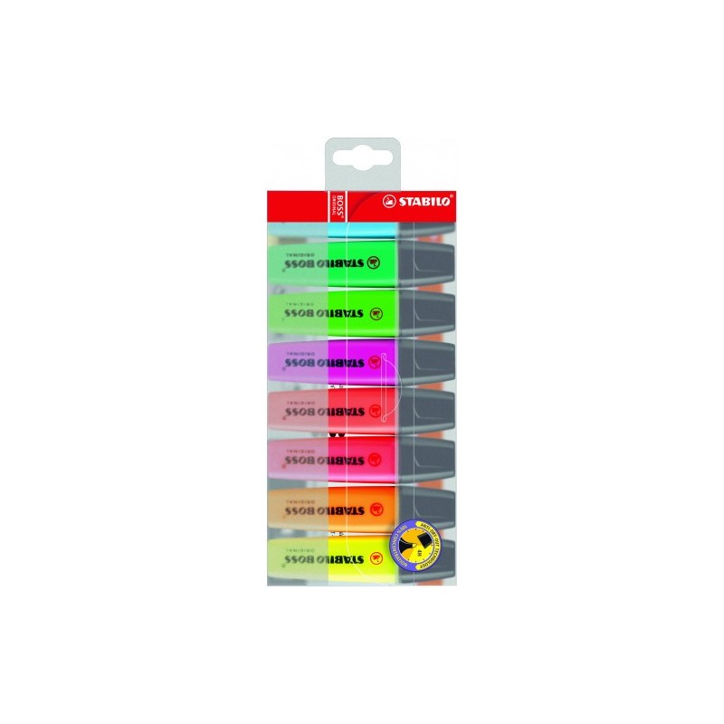 ESTUCHE 8 MARCADORES FLUORESCENTES BOSS TRAZO 2/5MM. SURTIDOS STABILO 70/8