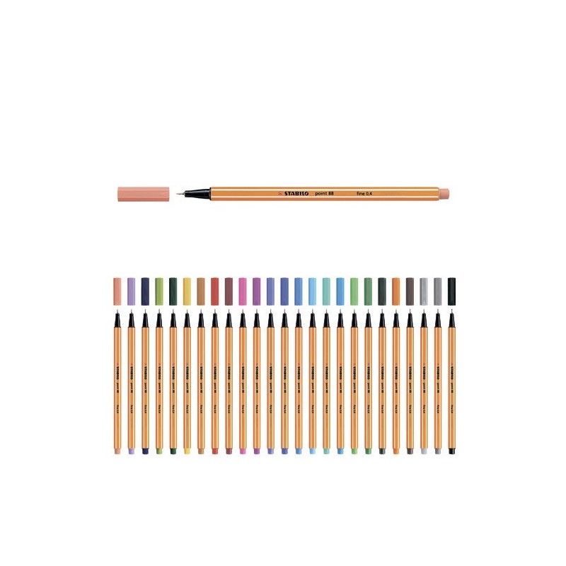 ROTULADOR PUNTA FINA POINT 88 0.4MM ALBARICOQUE STABILO 88/26