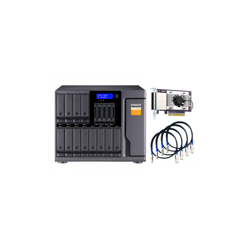 QNAP TL-D1600S caja para disco duro externo Carcasa de disco duro/SSD Negro, Gris 2.5/3.5"