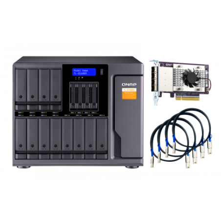 QNAP TL-D1600S caja para disco duro externo Carcasa de disco duro/SSD Negro, Gris 2.5/3.5"