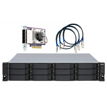 QNAP TL-R1200S-RP caja para disco duro externo Carcasa de disco duro/SSD Negro, Gris 2.5/3.5"