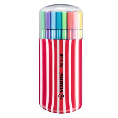 ESTUCHE ROTULADOR PUNTA MEDIA 1MM. ZEBRUI 20 UNIDADES CEREZA STABILO 6820-02-1-5