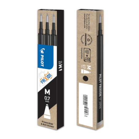 PACK 3 RECAMBIOS FRIXION NEGRO PILOT BLS-FR7-B-S3
