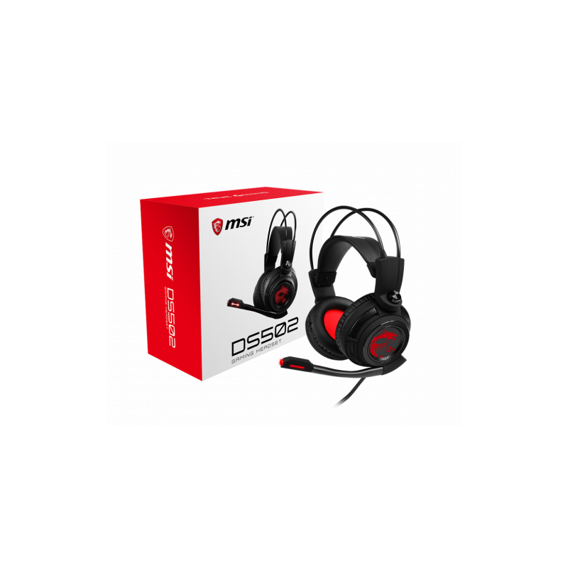 MSI DS502 Auriculares Diadema Negro, Rojo