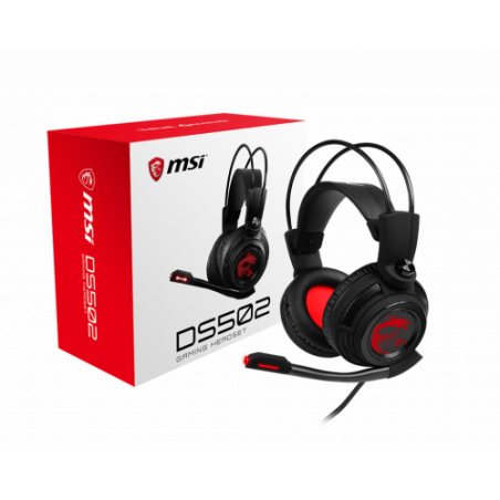 MSI DS502 Auriculares Diadema Negro, Rojo