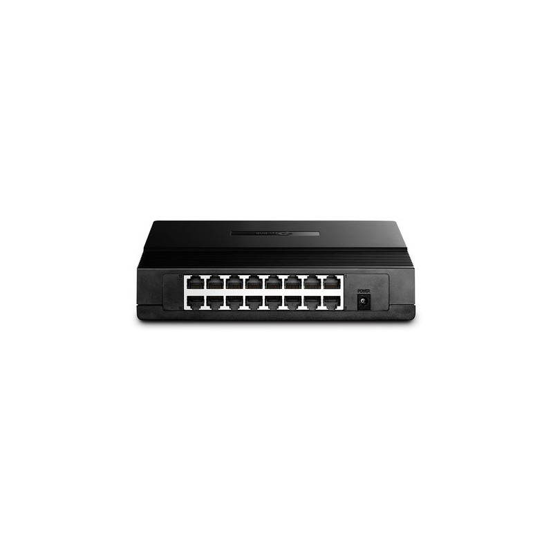 SWITCH FAST ETHERNET TP-LINK CON 16 PUERTOS DE ESCRITORIO Y PARA MONTAJE EN RACK