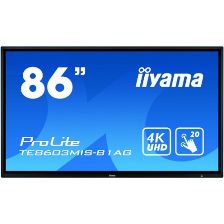 iiyama ProLite TE8603MIS-B1AG monitor pantalla táctil 2,17 m (85.6") 3840 x 2160 Pixeles Negro Multi-touch Multi-usuario