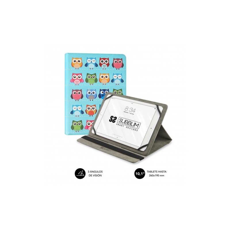 SUBBLIM Funda Tablet Universal TRENDY CASE OWLS 10.1"