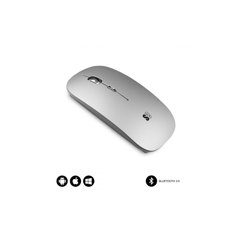 SUBBLIM RATON OPTICO WIRELESS BLUETOOTH BT MOUSE FLAT SILVER