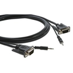 Kramer Electronics 15-pin HD + 3.5mm Audio Micro Cable 3 m VGA (D-Sub) + 3,5mm Negro