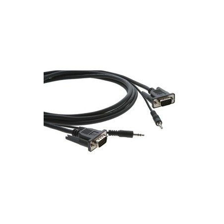 Kramer Electronics 15-pin HD + 3.5mm Audio Micro Cable 3 m VGA (D-Sub) + 3,5mm Negro