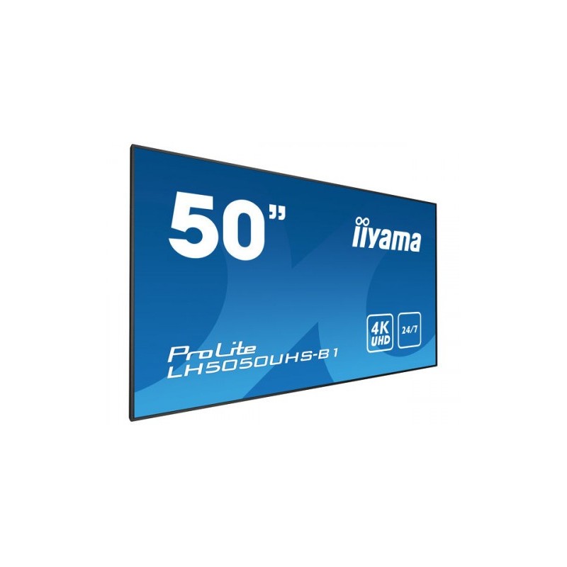 iiyama LH5050UHS-B1 pantalla de señalización 127 cm (50") LED 4K Ultra HD Pared de vídeo Negro