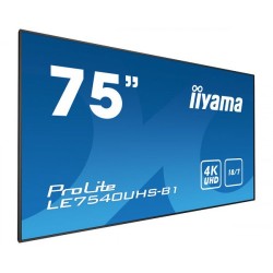 iiyama LE7540UHS-B1 pantalla de señalización 190,5 cm (75") LED 4K Ultra HD Negro Android
