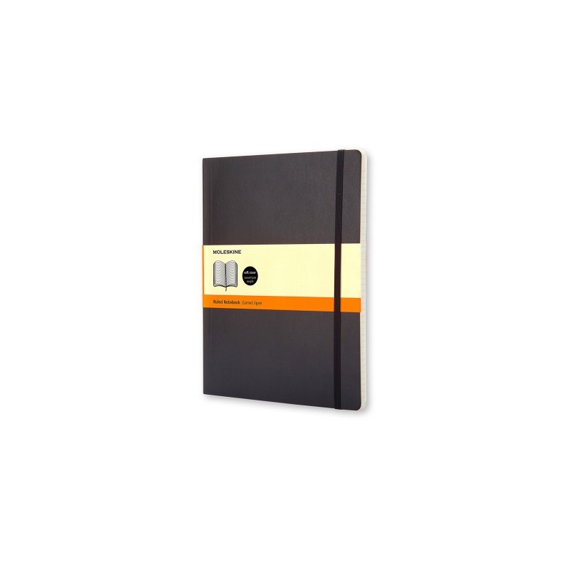 LIBRETA CLASICA TAPA BLANDA NEGRA XL (19X25CM) RAYADA MOLESKINE QP621