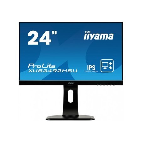 (D)MONITOR IIYAMA 24" FHD BUSINESS ETE IPS PANEL (XUB2492HSU-B1) NEGRO /  AJUSTE ALT / PIVOT /1920X1080 /250CD /MM/HDMI /VGA /DP/5MS