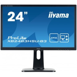 (D)MONITOR IIYAMA 24" FHD BUSINESS AMVA (XB2483HSU-B3) NEGRO /  AJUSTE ALT / PIVOT /1920X1080 /250CD /MM/HDMI /VGA /DP/USB-HUB/4MS
