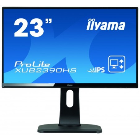 MONITOR IIYAMA 23" FHD BUSINESS ETE IPS PANEL (XUB2390HS-B1) NEGRO /  AJUSTE ALT / PIVOT /1920X1080 /250CD /MM/HDMI /VGA /DVI /5MS