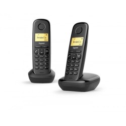 Gigaset A170 Duo Teléfono DECT/analógico Negro Identificador de llamadas