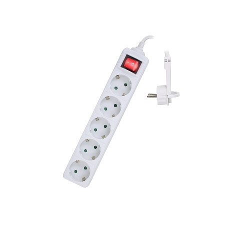 Ewent EW3955 base múltiple 1,5 m 5 salidas AC Interior Blanco