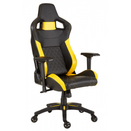 Corsair T1 Race Silla para videojuegos de PC Negro, Amarillo