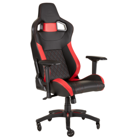 Corsair T1 Race Silla para videojuegos de PC Negro, Rojo