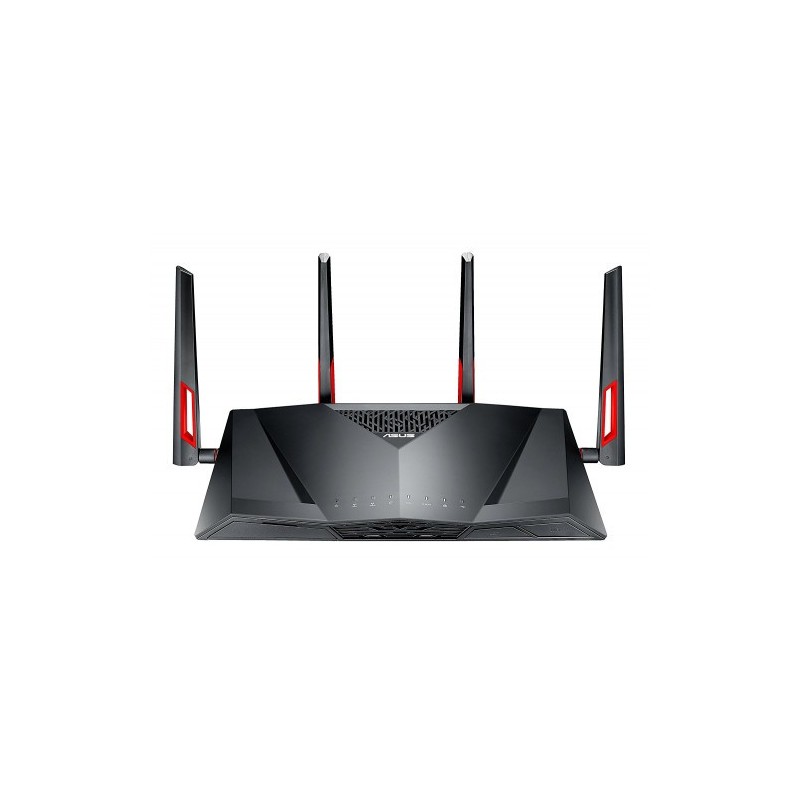 ASUS DSL-AC88U router inalámbrico Doble banda (2,4 GHz / 5 GHz) Gigabit Ethernet Negro, Rojo