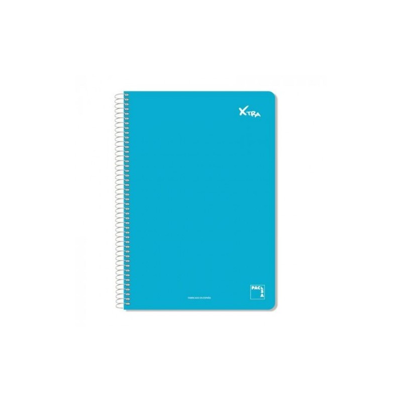 CUADERNO SERIE XTRA 60GR.TAPA CONTRACOLADA FOLIO (215X310MM.) 80 HOJAS CUADRÍCULA 4X4 COLOR AZUL PACSA 16070