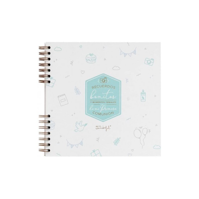 ÁLBUM DE FOTOS AZUL - RECUERDOS BONITOS DE MI PRIMERA COMUNIÓN MR. WONDERFUL WOA10313ES