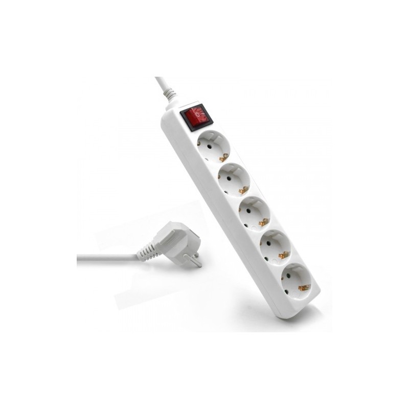 Ewent EW3916 base múltiple 1,5 m 5 salidas AC Interior Blanco