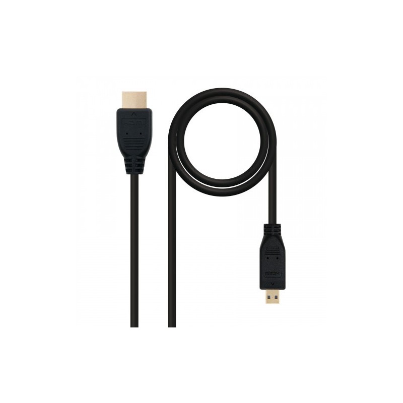 Nanocable HDMI, 0.8m cable HDMI 0,8 m HDMI tipo A (Estándar) HDMI tipo D (Micro) Negro