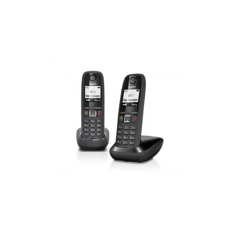 Gigaset AS405 Duo Teléfono DECT Identificador de llamadas Negro