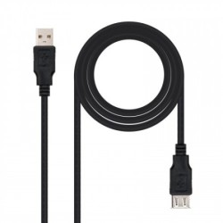 Nanocable CABLE USB 2.0, TIPO A/M-A/H, NEGRO, 1.0 M
