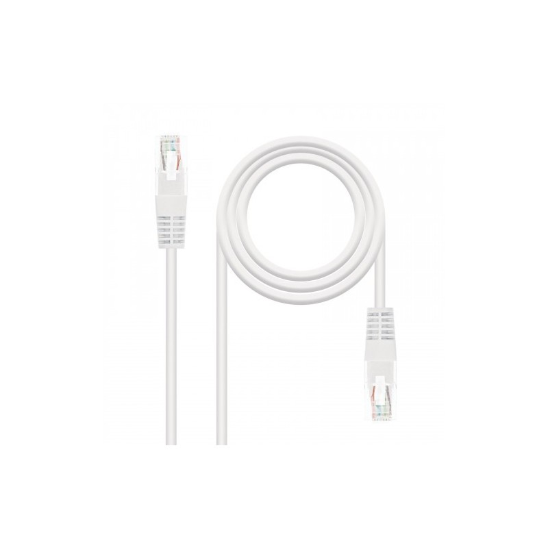 Nanocable CABLE RED LATIGUILLO RJ45 CAT.5E UTP AWG24, BLANCO, 0.5 M