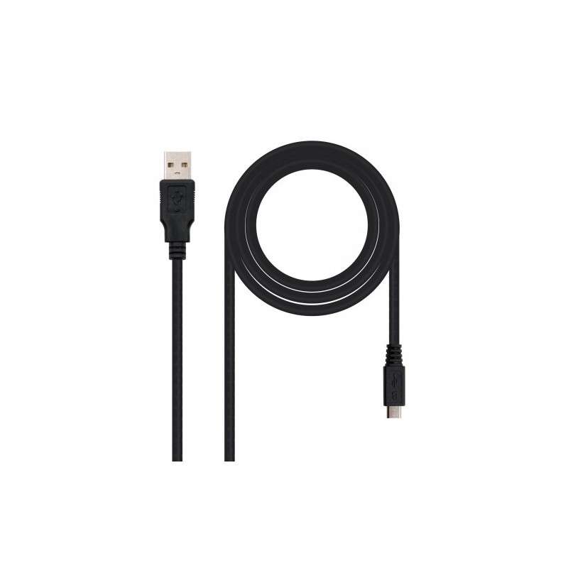 Nanocable CABLE USB 2.0, TIPO A/M-MICRO USB B/M, 0.8 M
