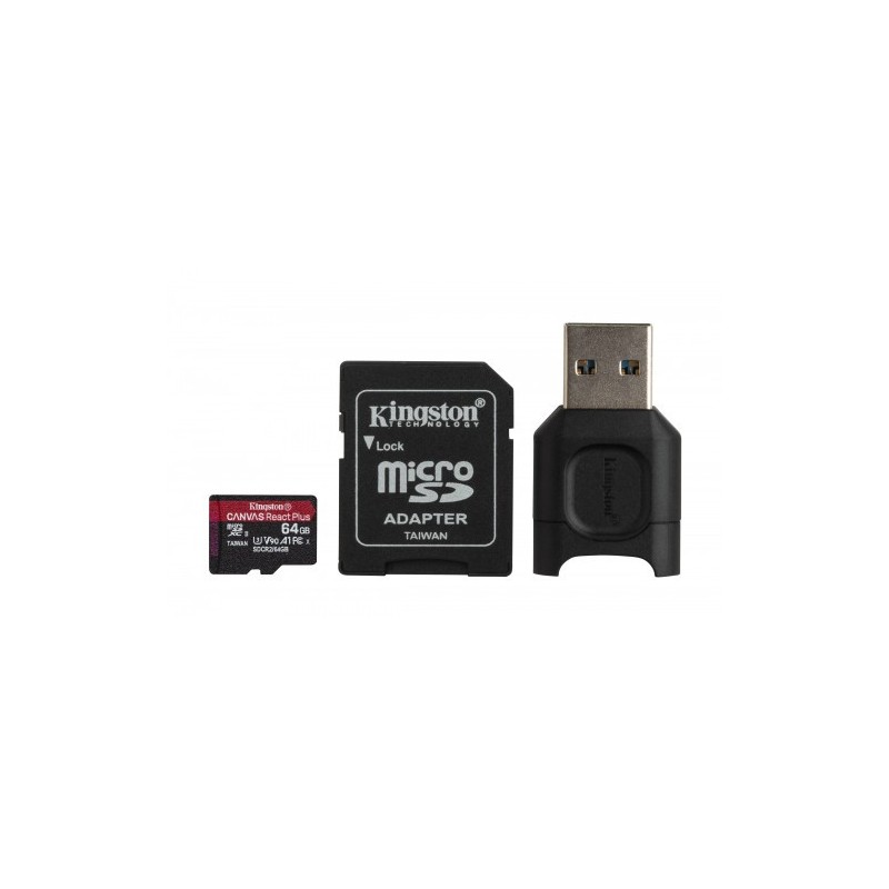 Kingston Technology Canvas React Plus memoria flash 64 GB MicroSD Clase 10 UHS-II