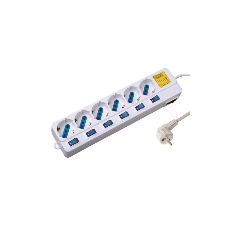 Ewent EW3932 limitador de tensión Blanco 6 salidas AC 1,5 m