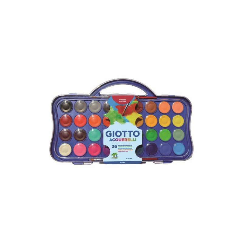 ESTUCHE 36 ACUARELAS 30 MM + 2 PINCELES GIOTTO F353600