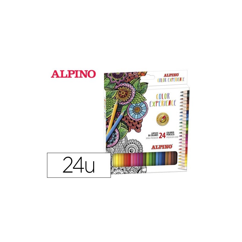 ESTUCHE 24 LÁPICES DE COLORES PREMIUM MINA BLANDA COLOR EXPERIENCE ALPINO AL000247