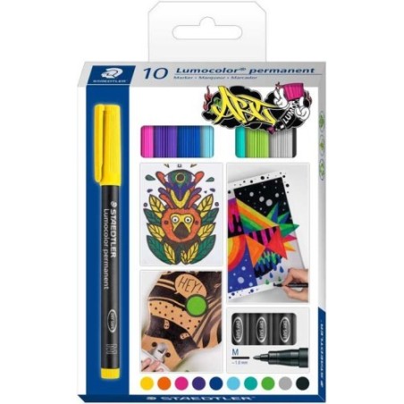 ESTUCHE 10 UDS LUMOCOLOR PERMANENT 317 STAEDTLER 317 C10